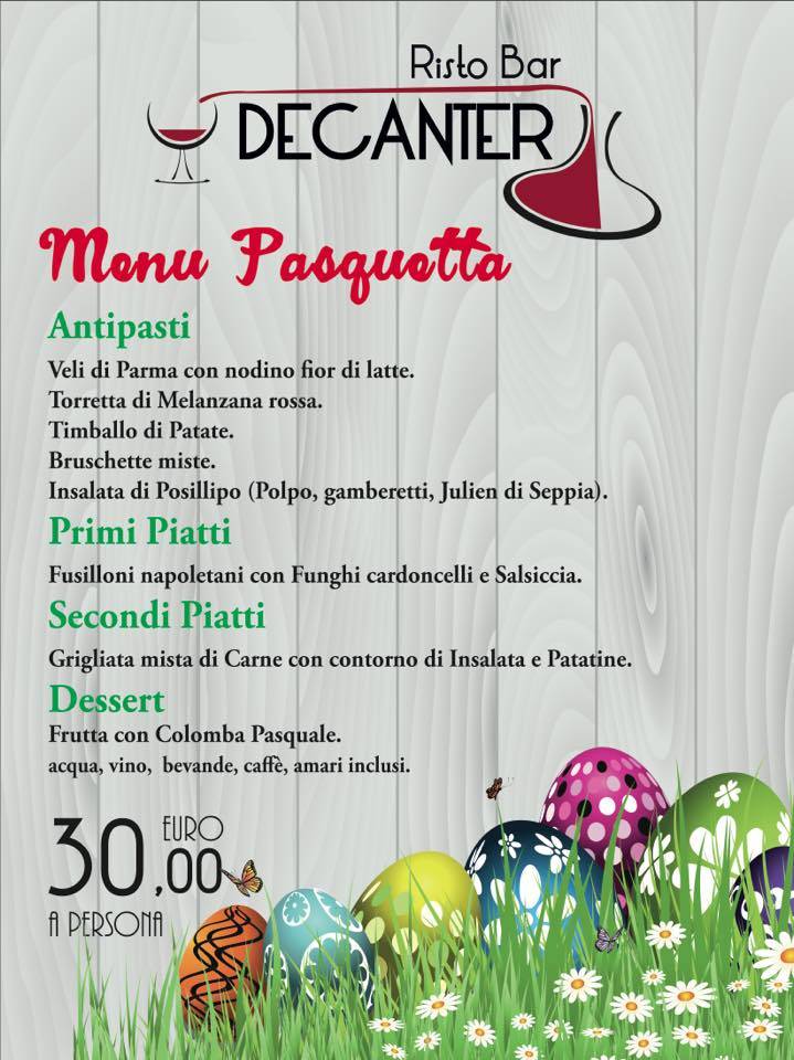 Menu at Decanter pub & bar, Orta Nova