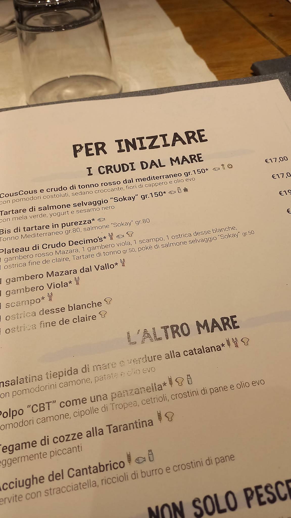 Menu de Decimo PizzaBistrot