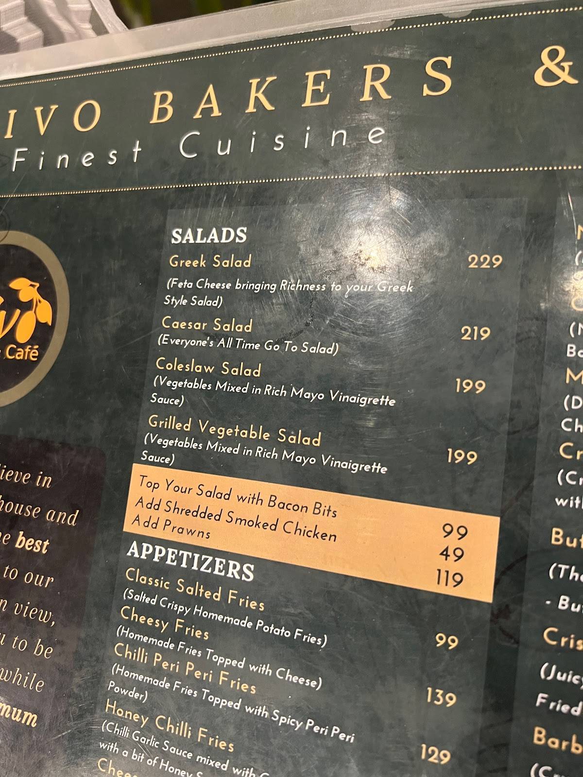 Menu at Olivo Bakers & Café, Dehradun