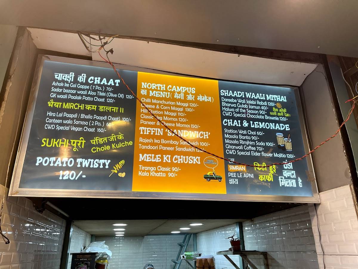 Delhicacy menu