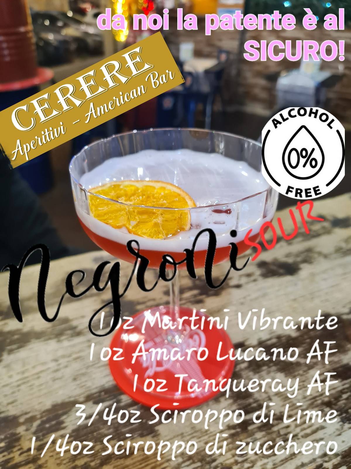 Menu di Pub Cerere | Aperitivi - American Bar - Caffetteria - Bistrot 