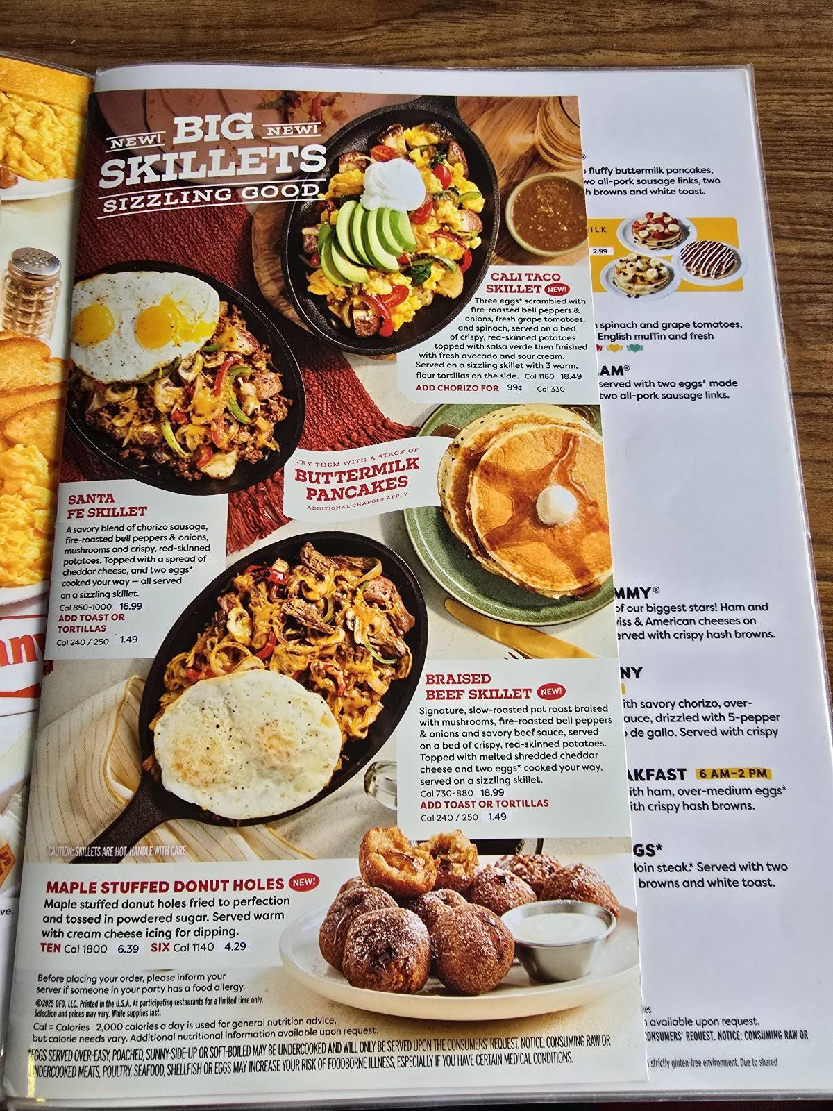 Menu at Denny's restaurant, Bellflower, Lakewood Blvd
