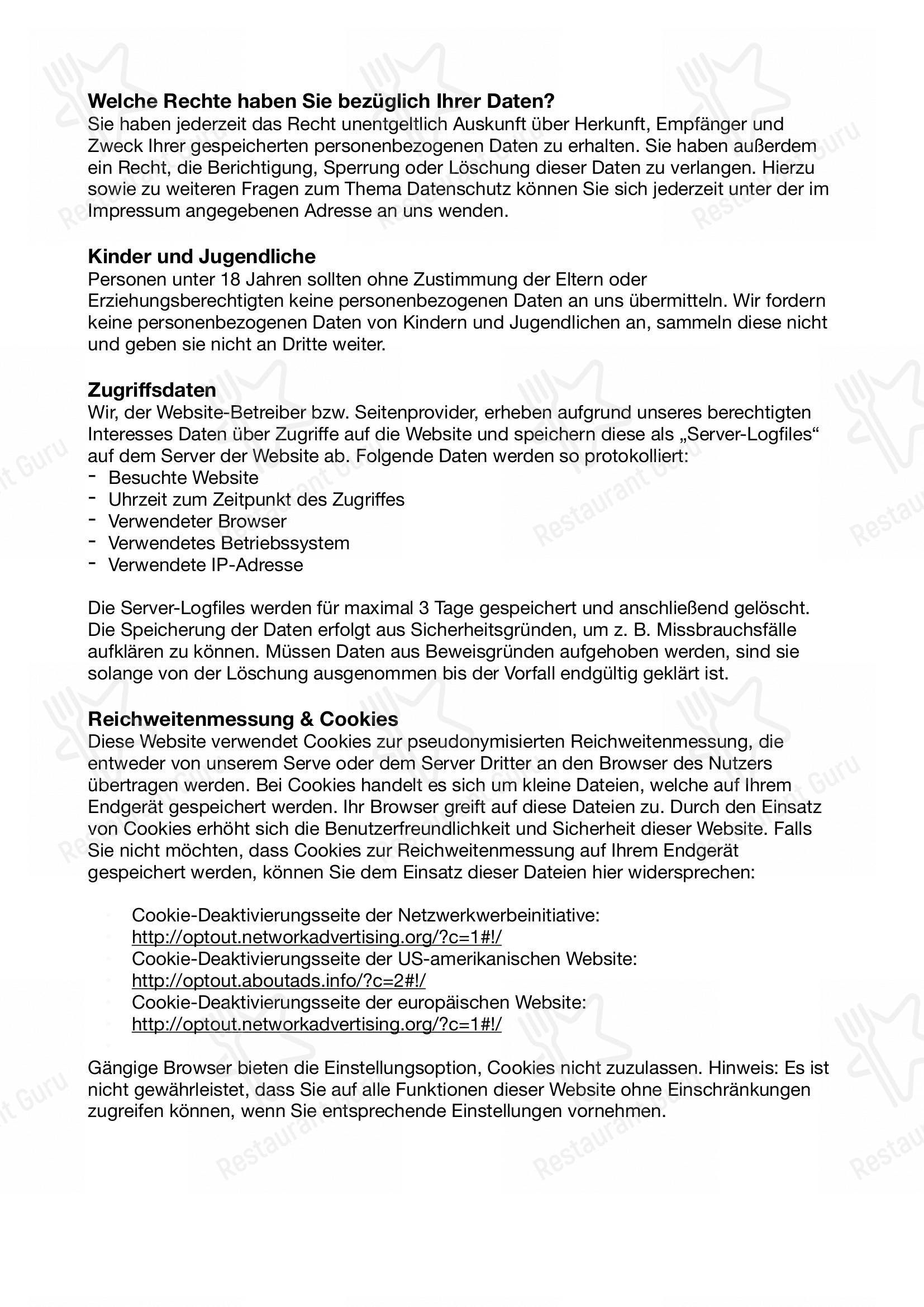 Menu di Derby - Детское