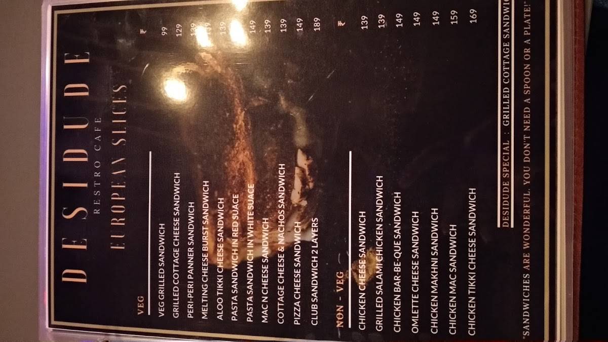 Desidude Restro Cafe menu