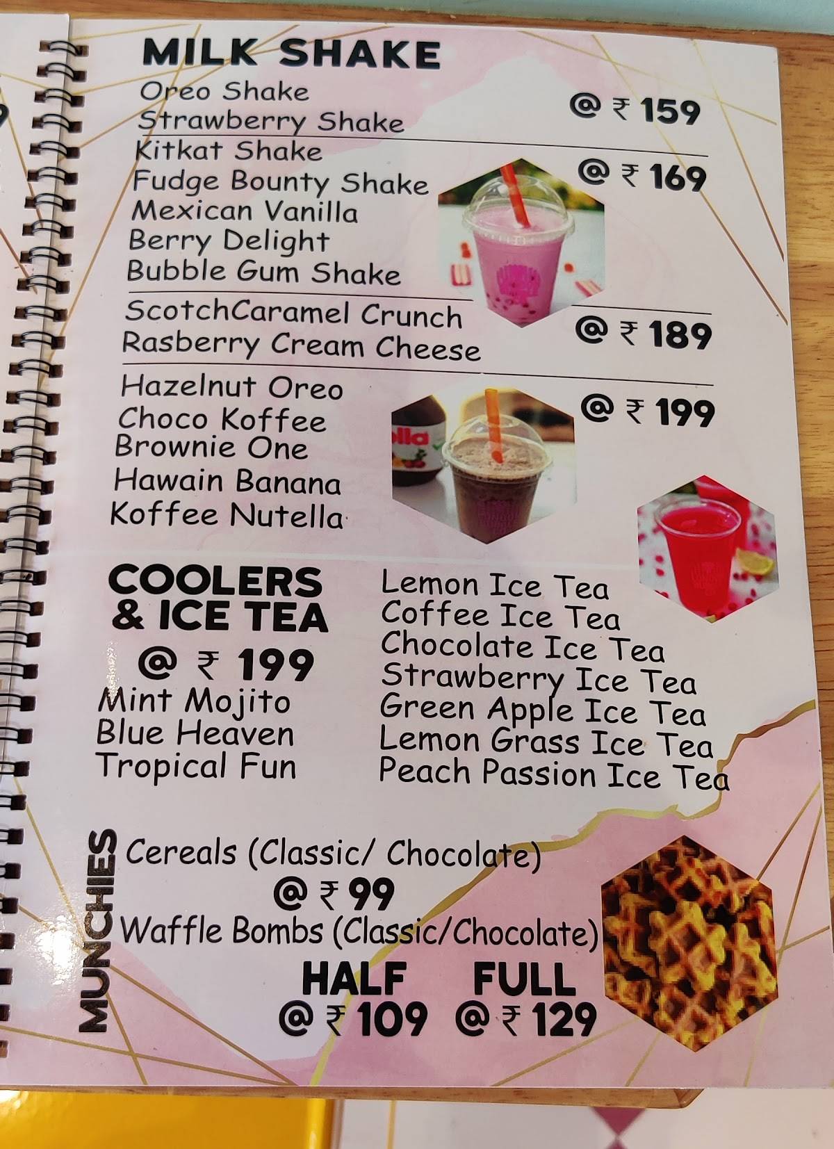 London Bubble Co. menu