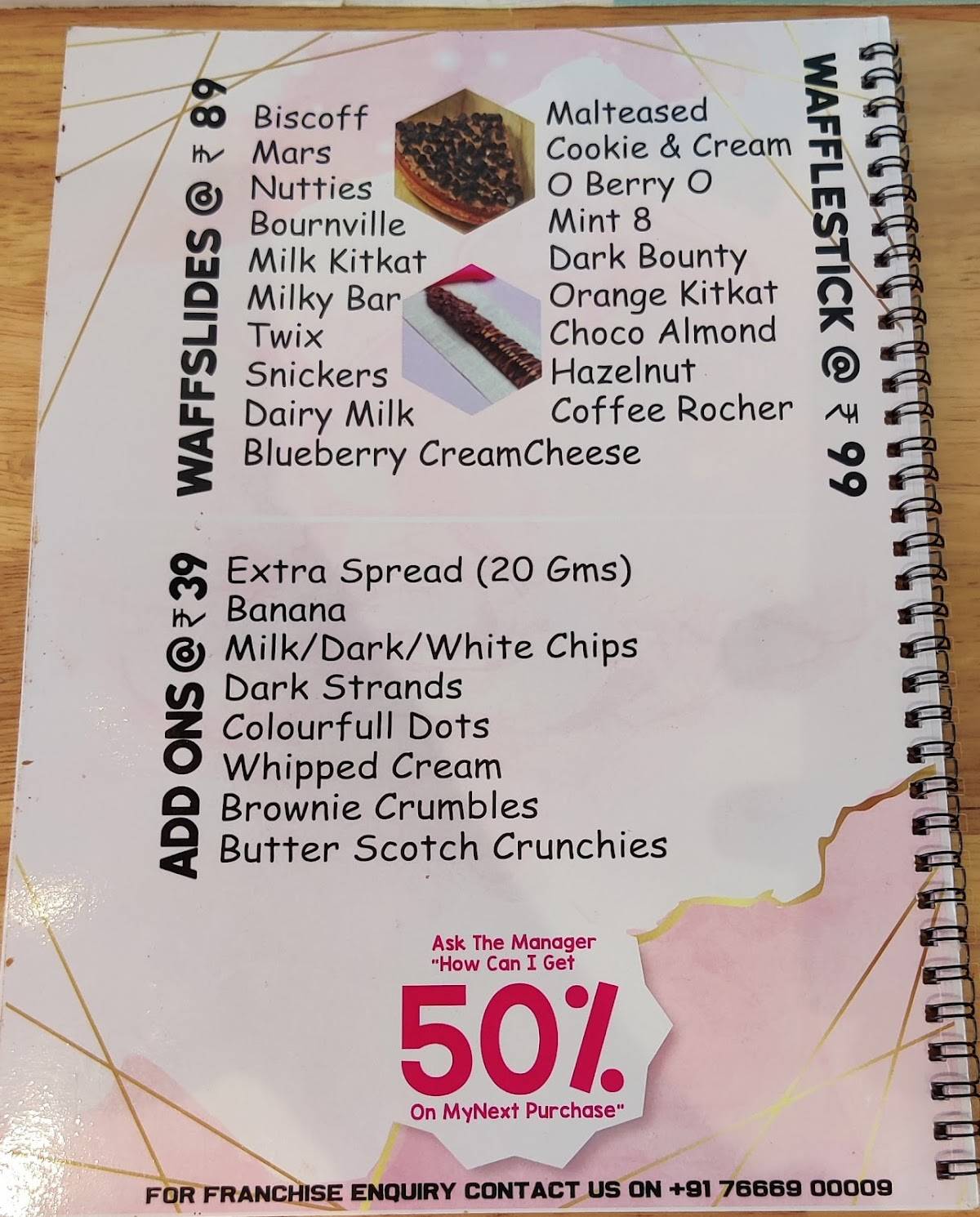 London Bubble Co. menu