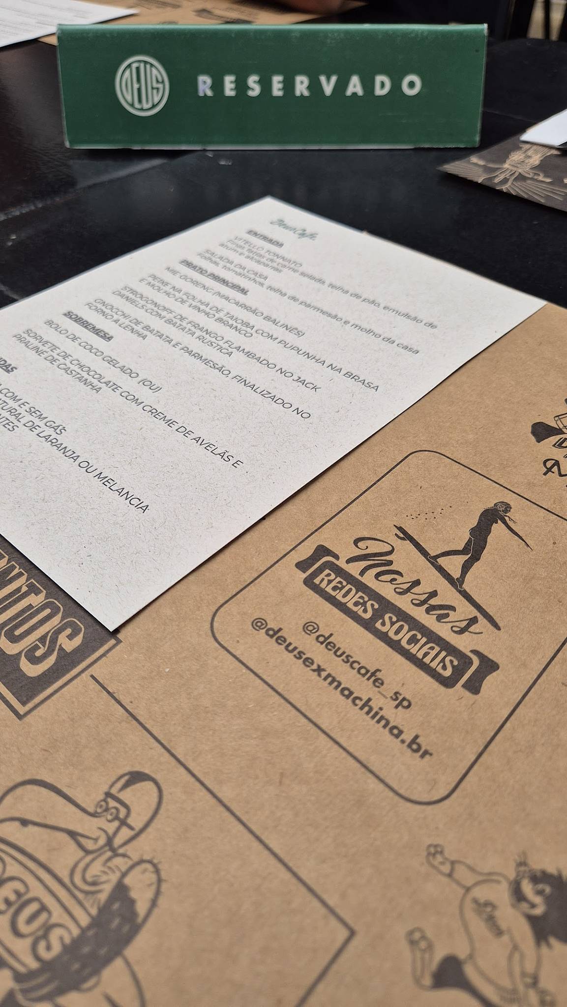 Deus Ex Machina São Paulo - The Mansion of Munificence cardápio