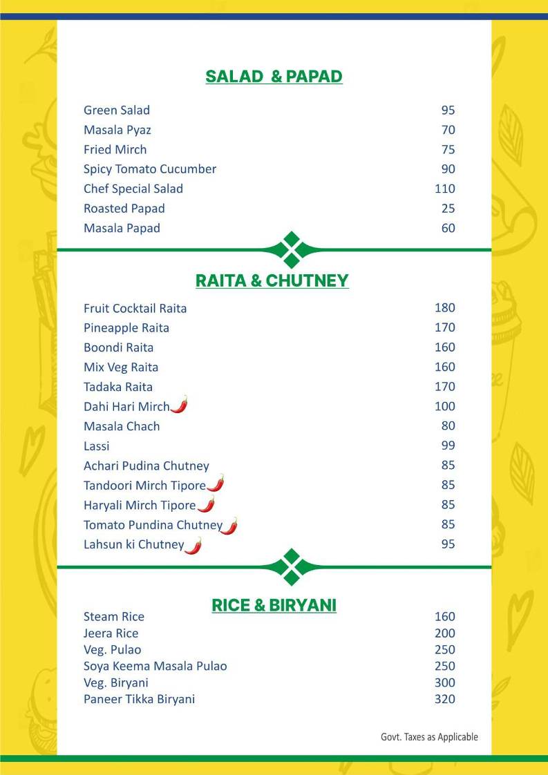 Dhaba Delight (Veg Restaurant) menu