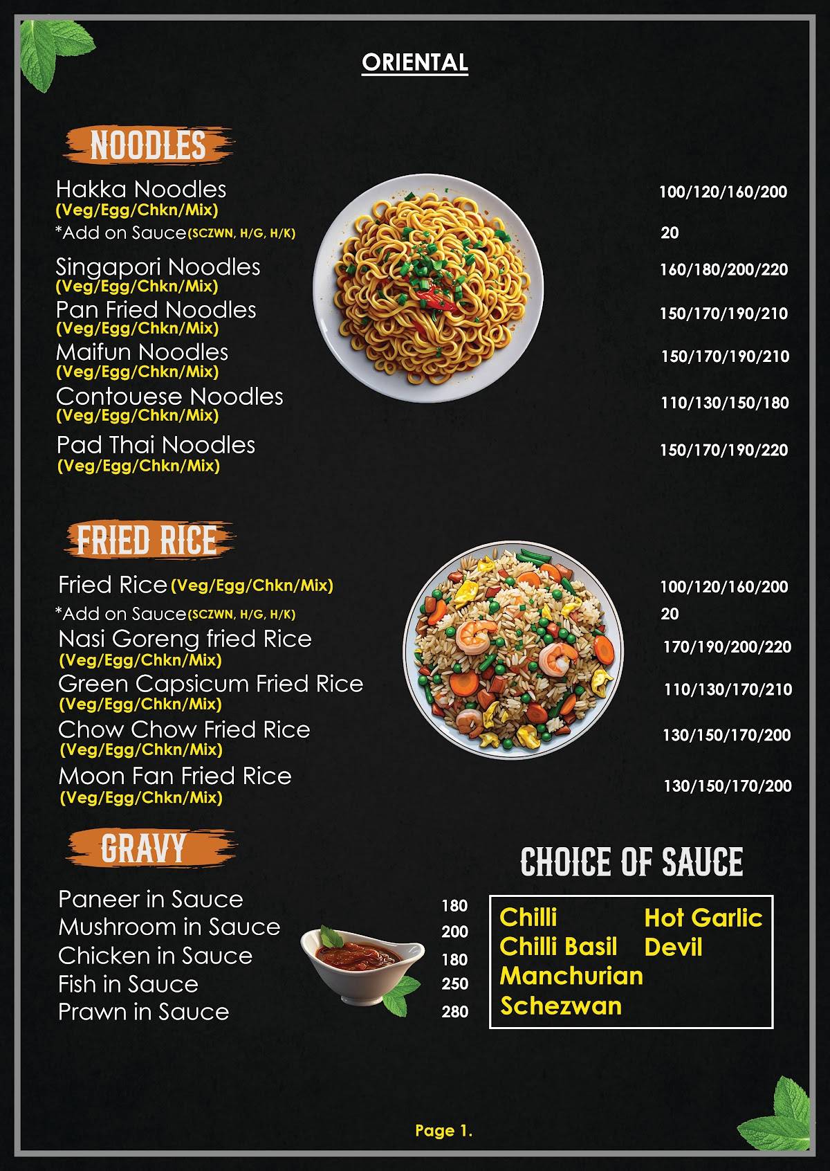Diamond Cafe & Restaurant menu