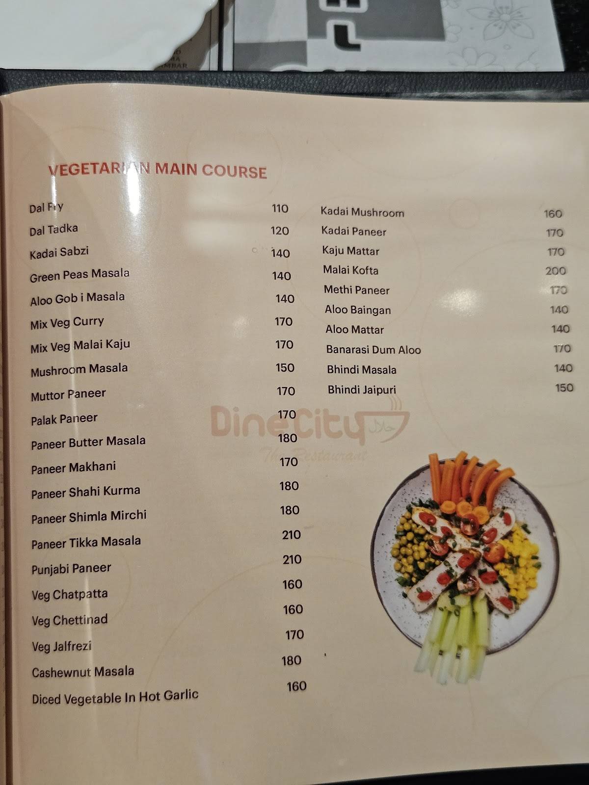 Dine City menu