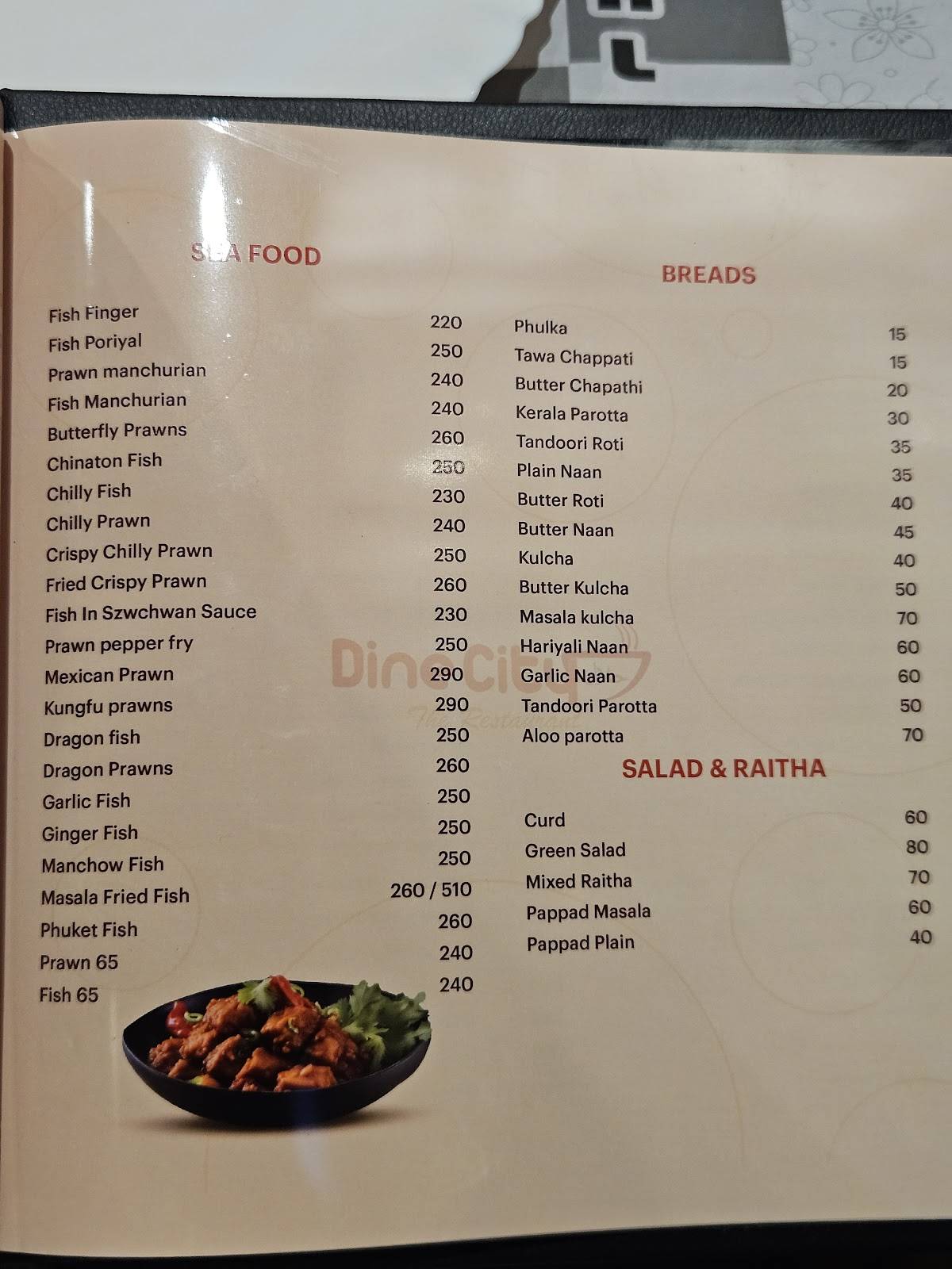 Dine City menu