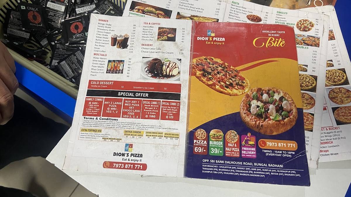 Dion's Pizza menu