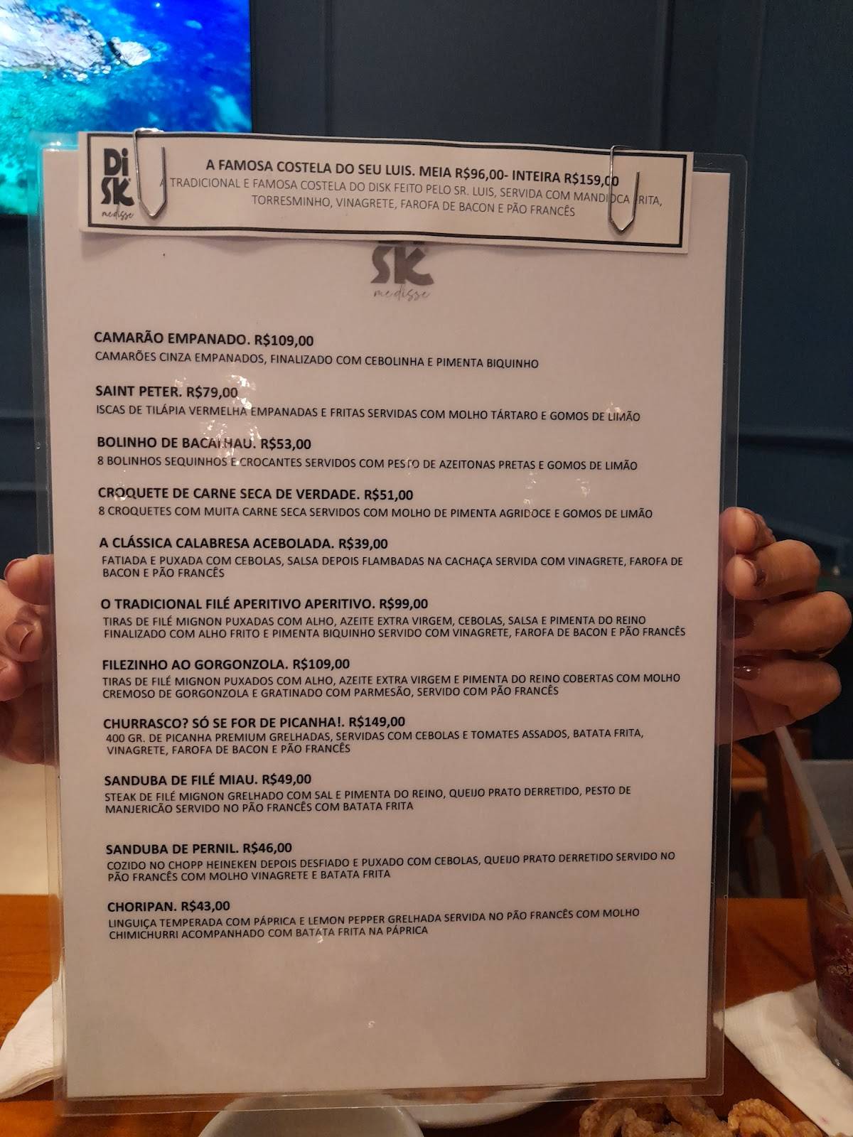 Disk me Disse cardápio