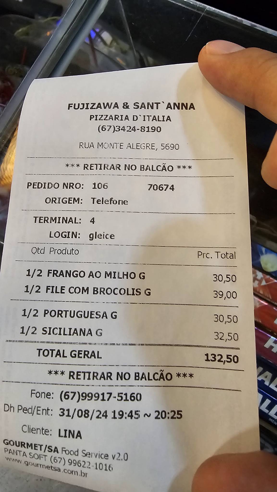 D'italia Pizzaria cardápio
