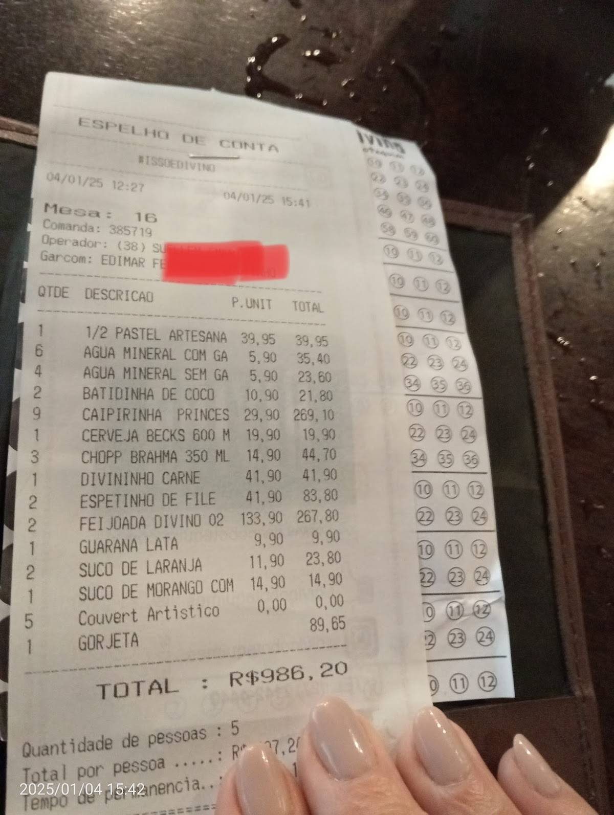 Divino Botequim cardápio