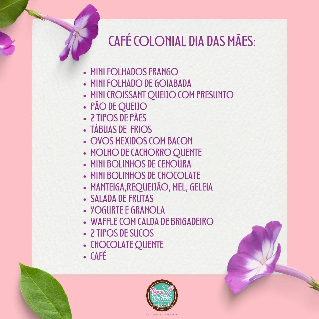 Doce Delicia cardápio