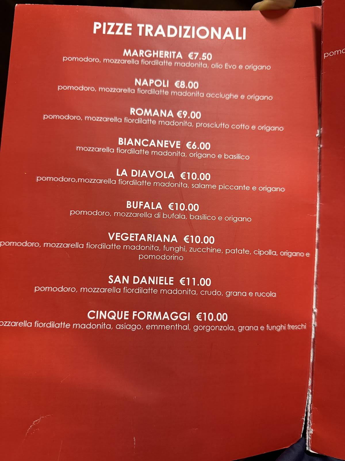 Menu di Dolce Rosso Pizza 