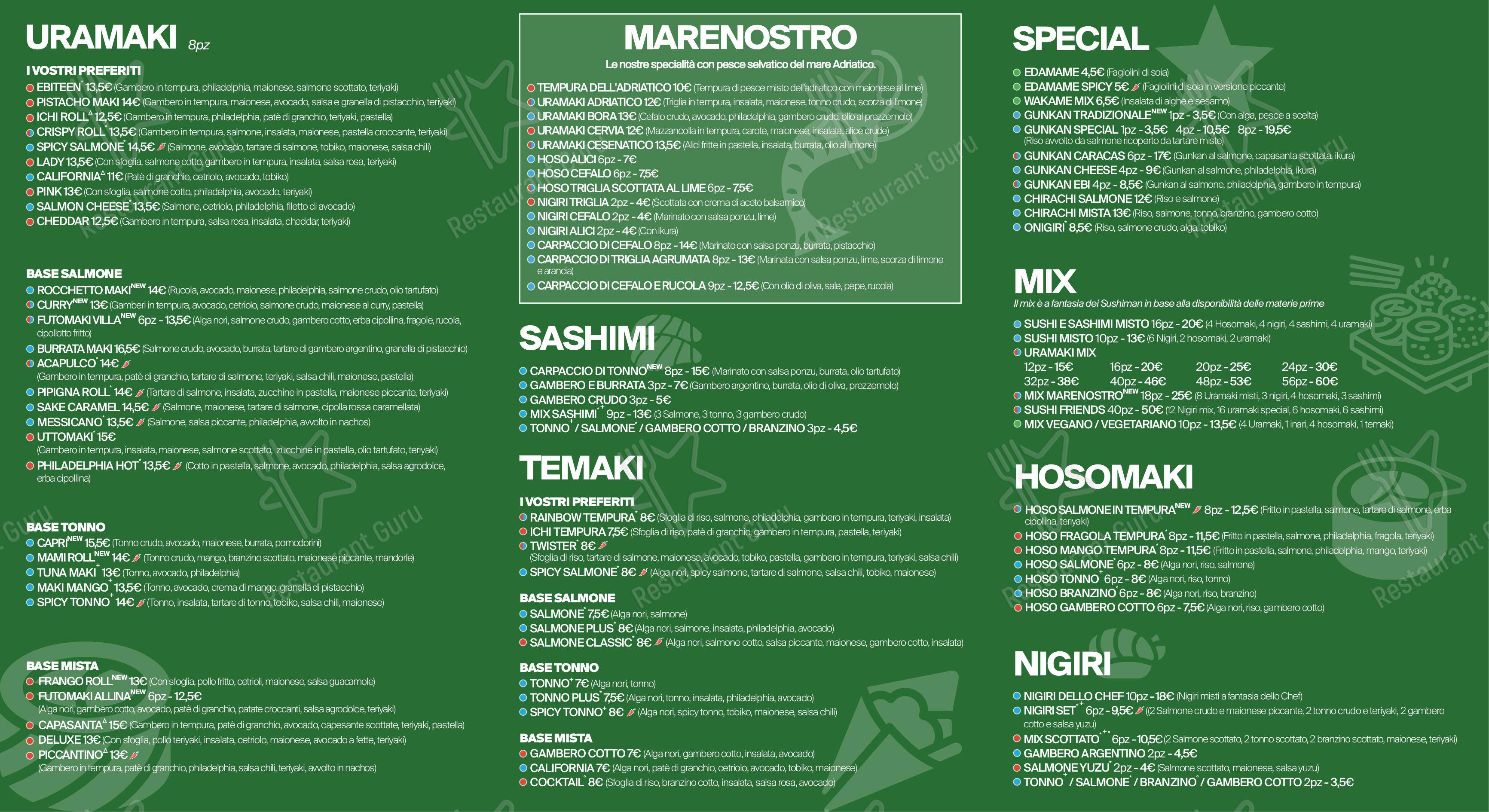 Menu di Rainbow Sushi 2.0 - Menu