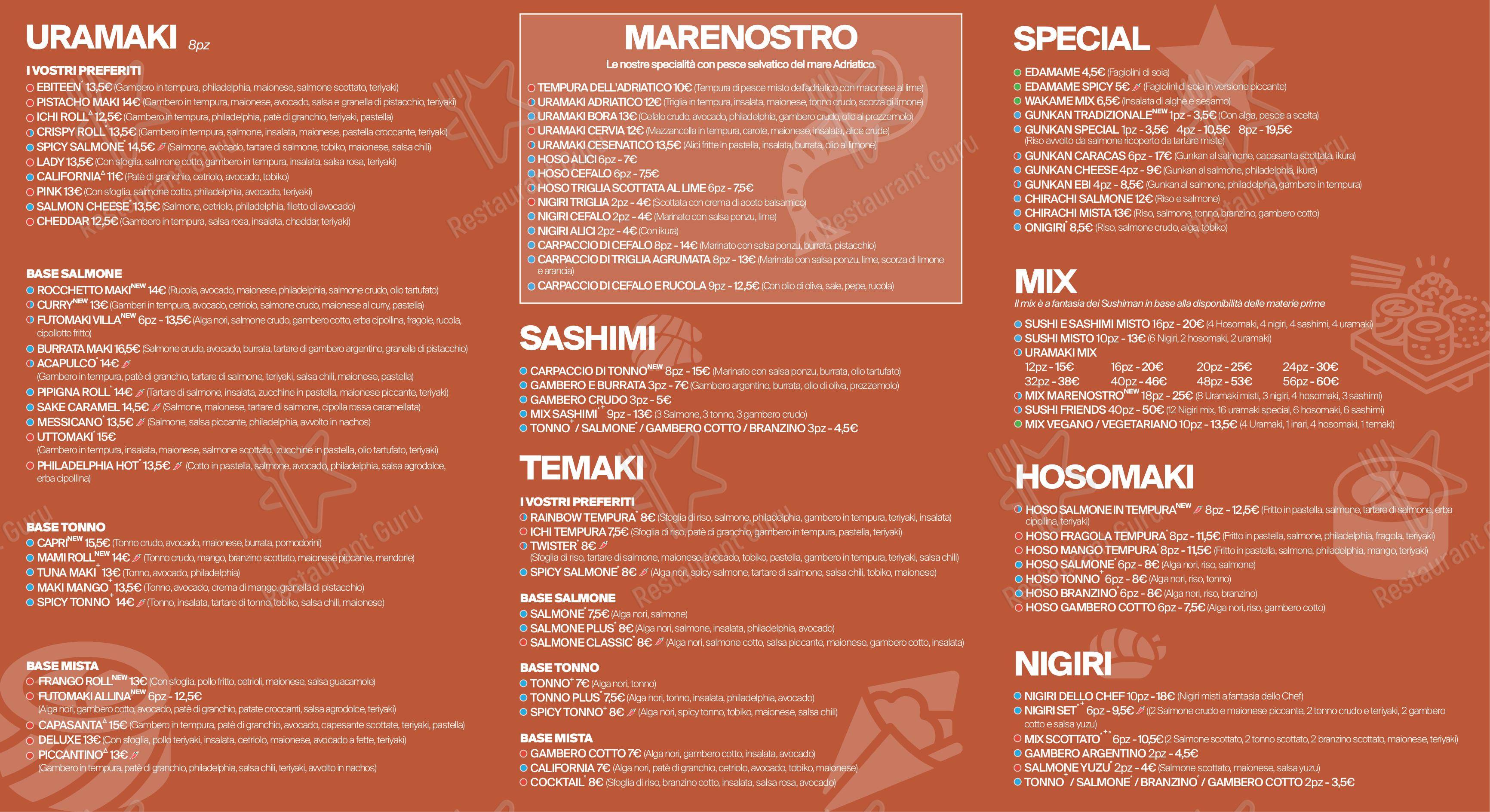 Menu di Rainbow Sushi 2.0 - pasti e bevande