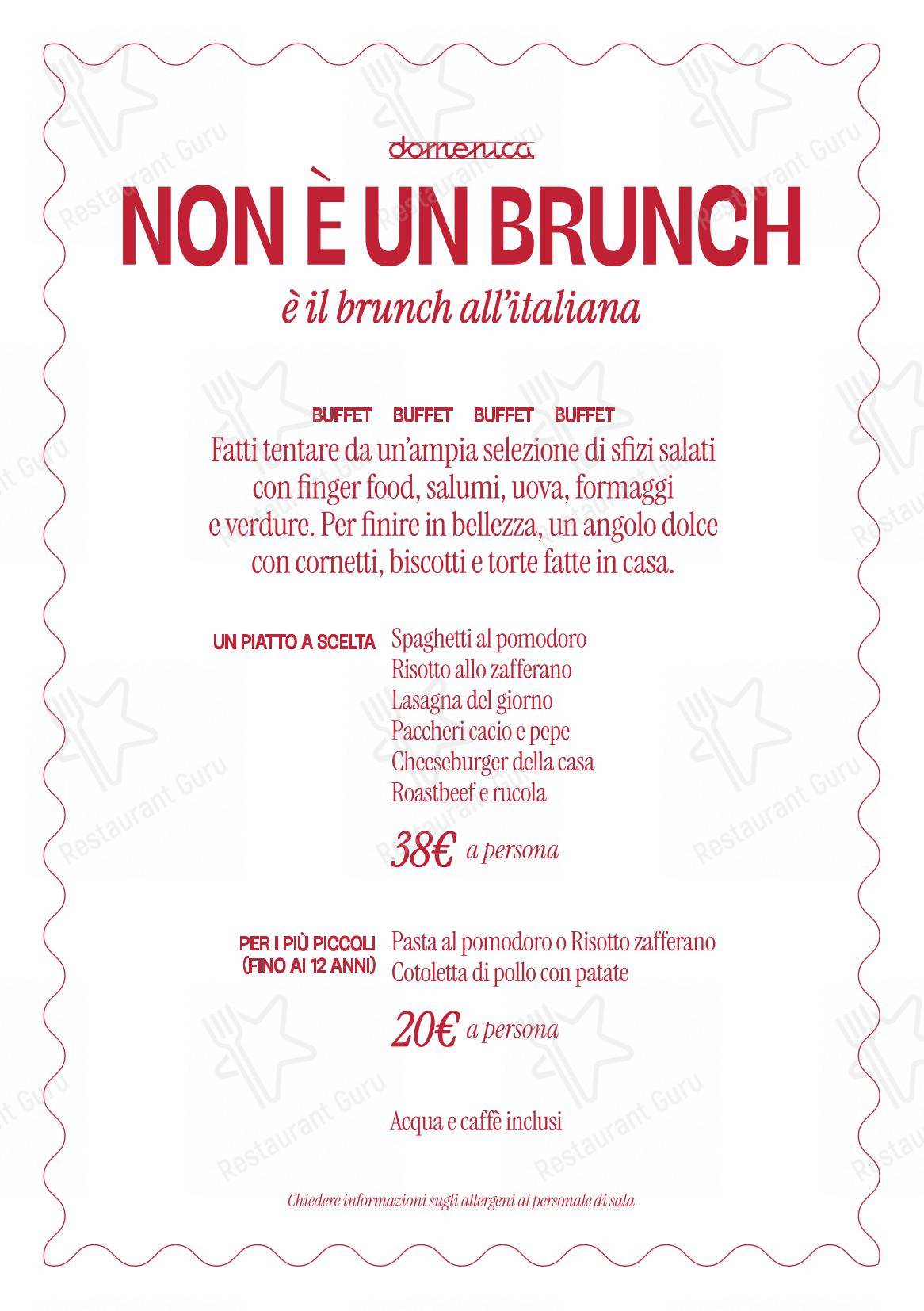 Domenica Bistrot in Milano - Menu