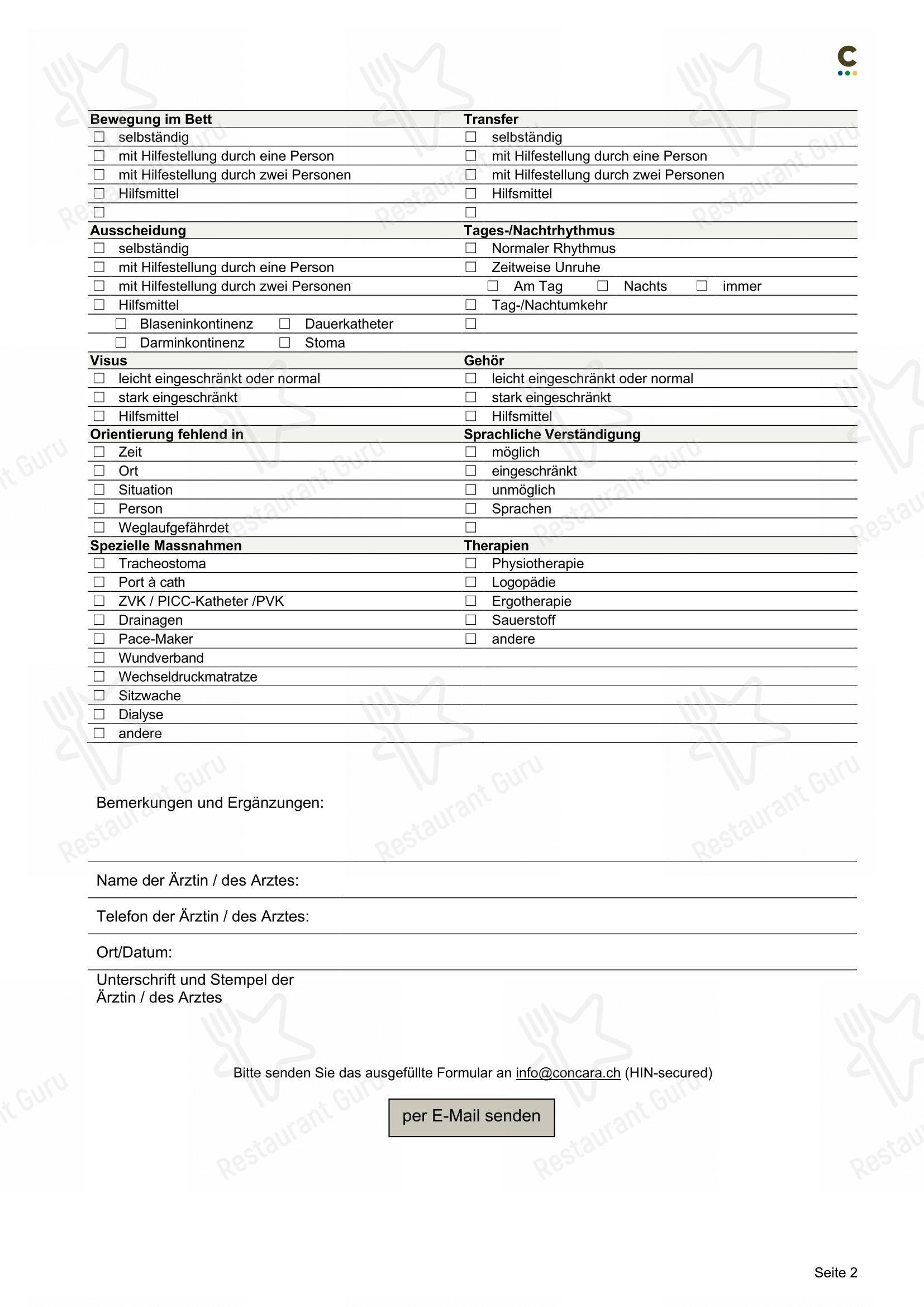 Основное меню per Domicil Hausmatte in Wohlen bei Bern
