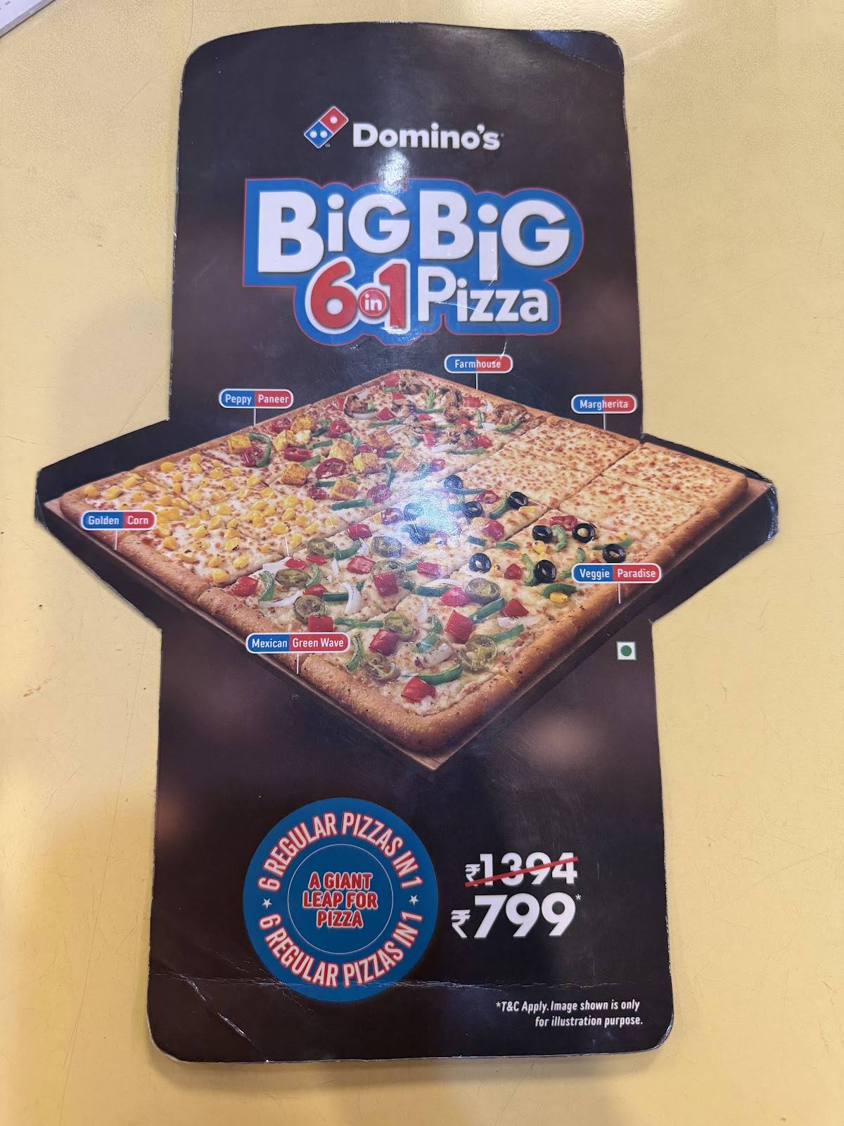 Domino's Pizza AMR Mall, Katra menu