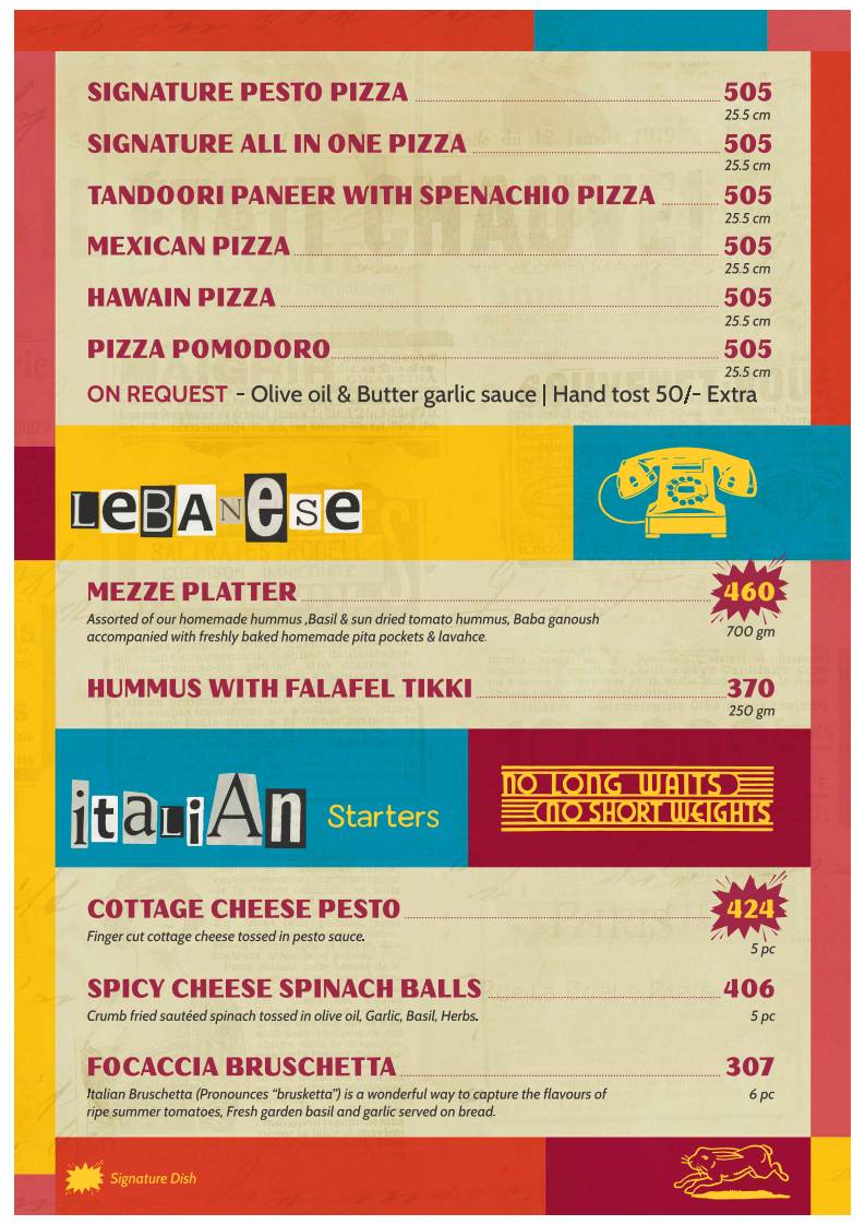 Downtown Restro Cafe menu