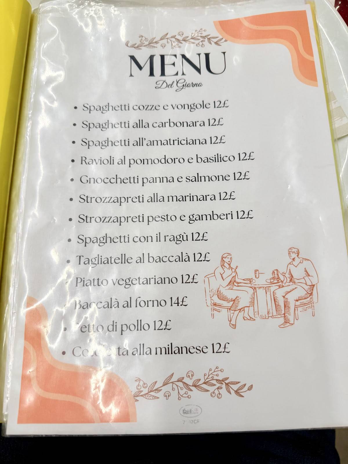 Menu di Due Come Noi Bistrot 