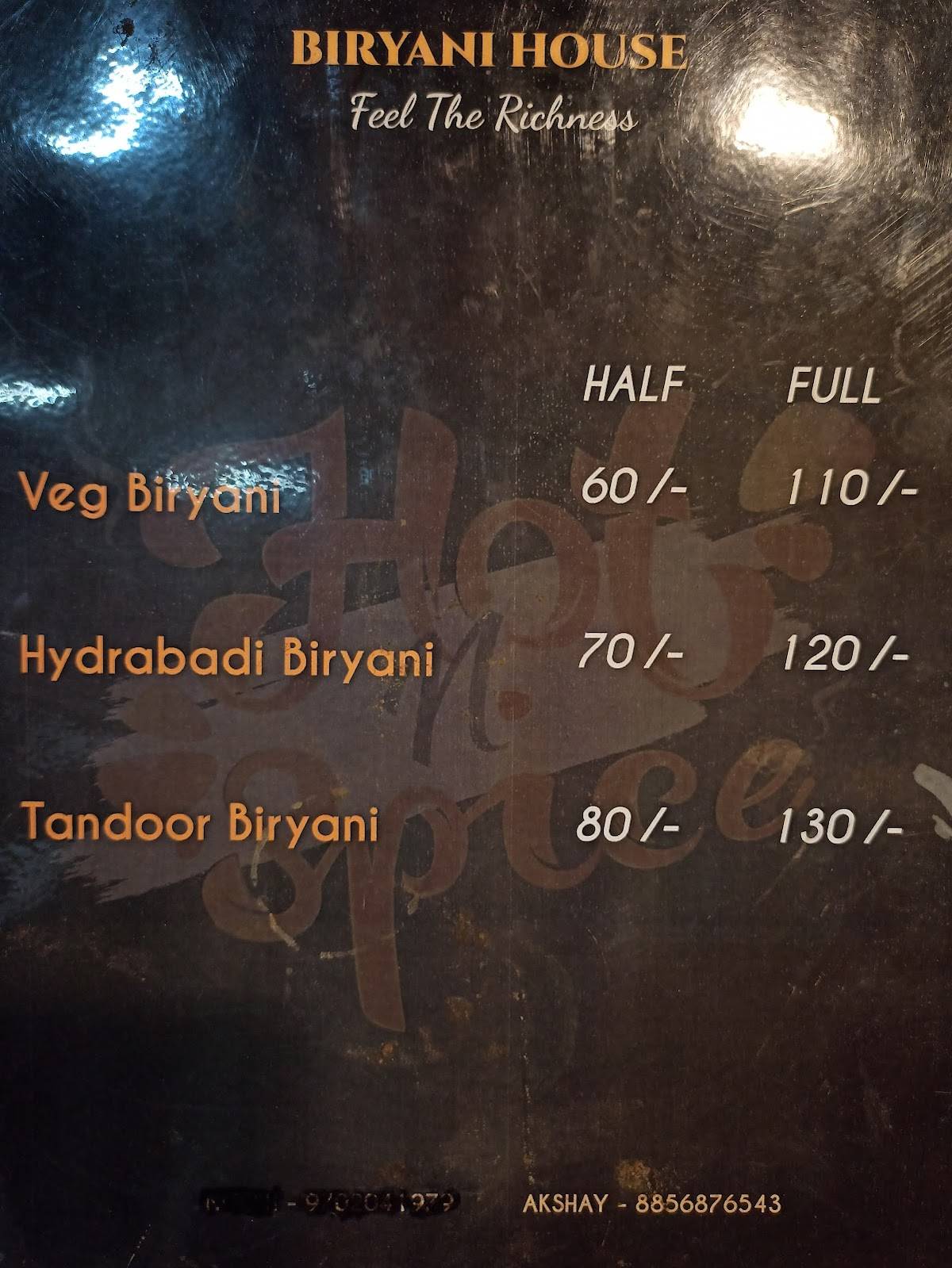 ENGINEERS BIRYANI menu