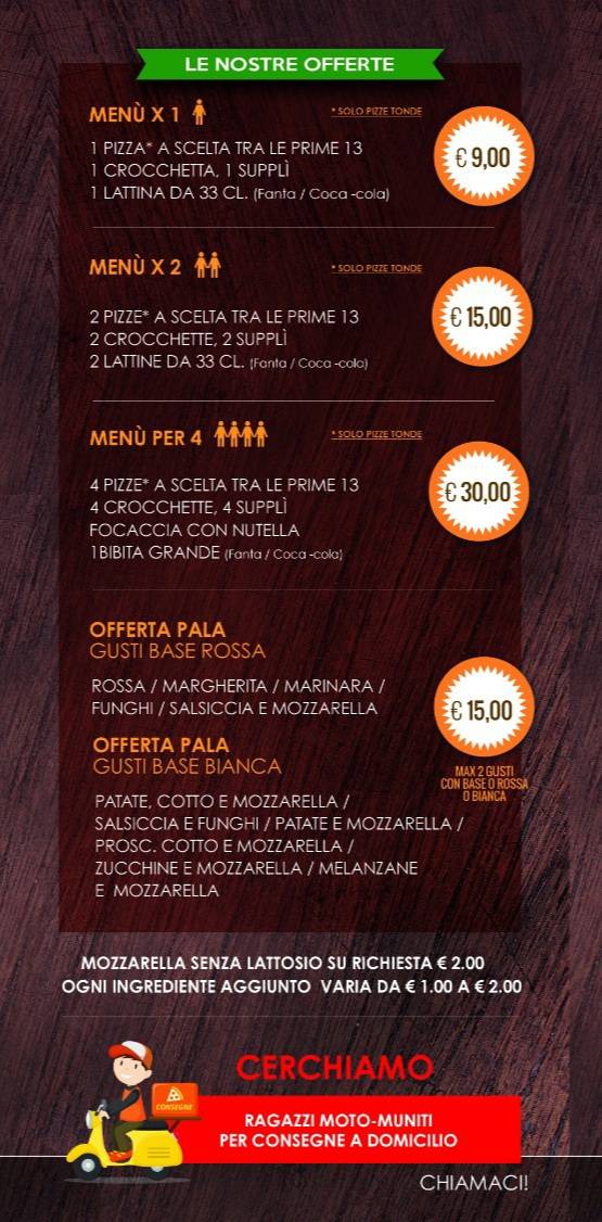Menu di Echepizza 