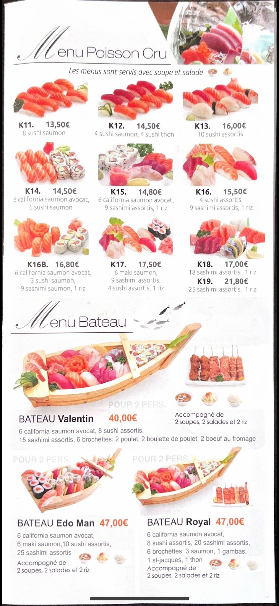 Menu de Edo Man.