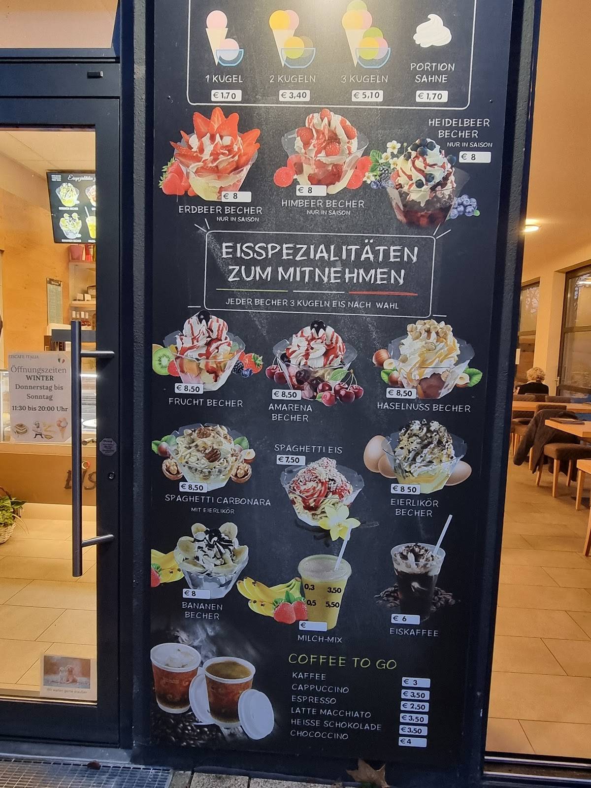 Speisekarte Von Eiscafe Italia Lehrensteinsfeld