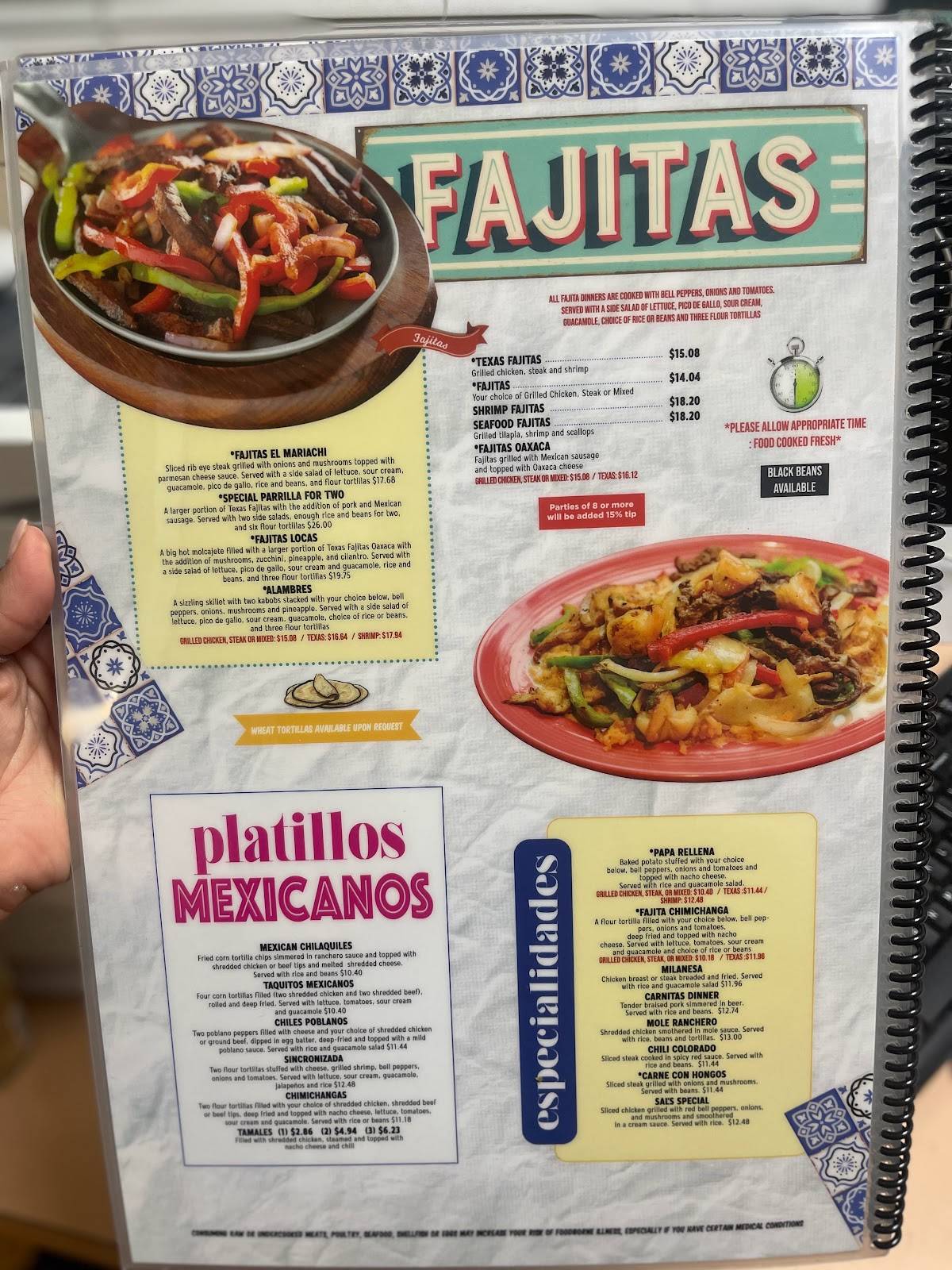 Menu at El Mariachi Mexican Restaurant, Metter