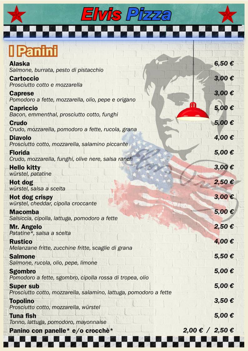 Menu di Elvis Pizza di Angelo Giambanco 