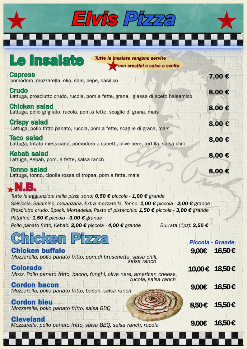Menu di Elvis Pizza di Angelo Giambanco 
