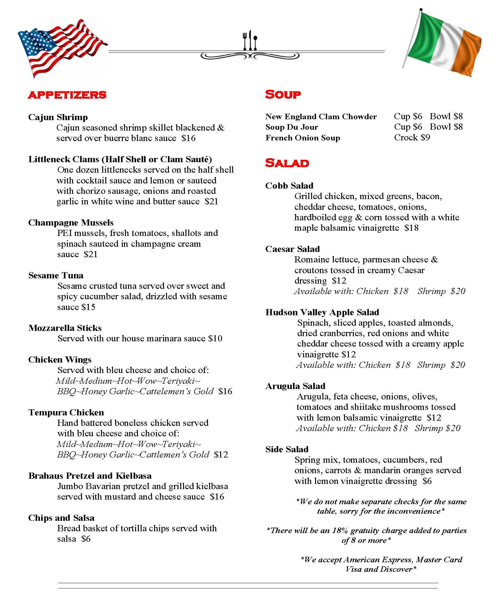 Menu at Emerald Point Restaurant and Marina, Greenwood Lake