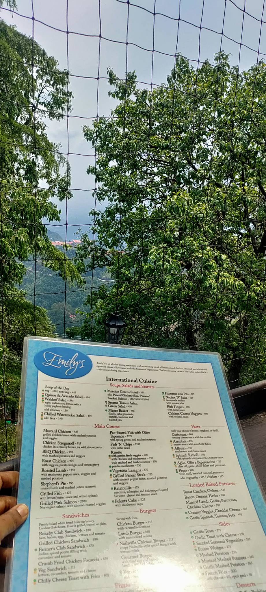 Emily's Mussoorie by Rokeby Manor menu