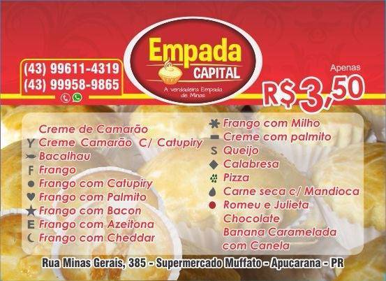 Empada Capital Muffato Apucarana cardápio
