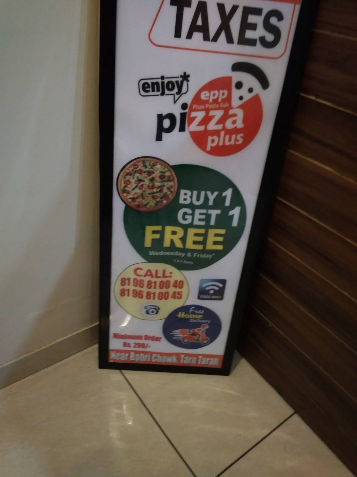 Enjoy Pizza Plus ਇੰਜੋਏ ਪੀਜਾ ਪਲੱਸ menu