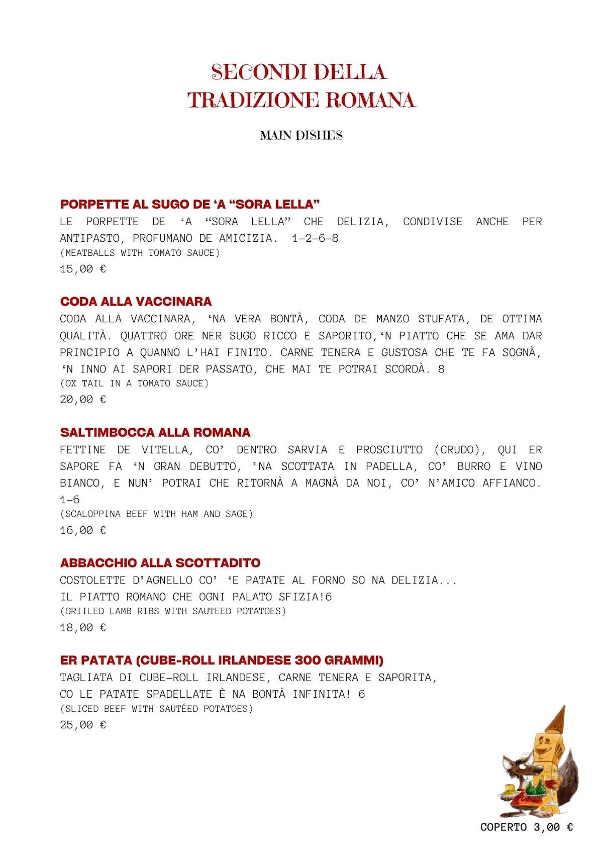 Menu di Al Campanile 