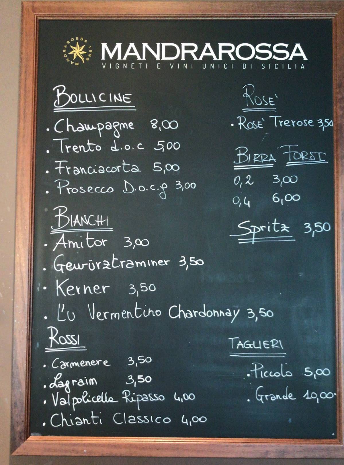 Menu di Enoteca DiVinum 