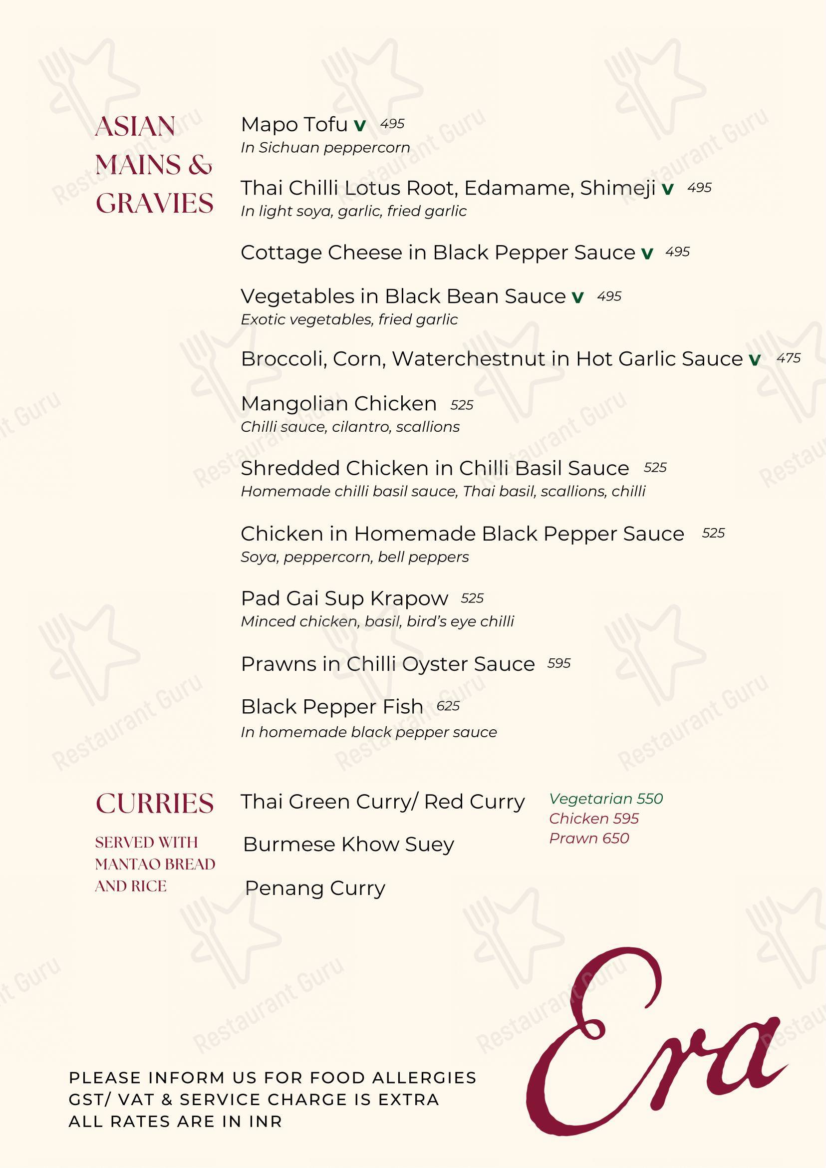 Era in Mumbai - Menu bar