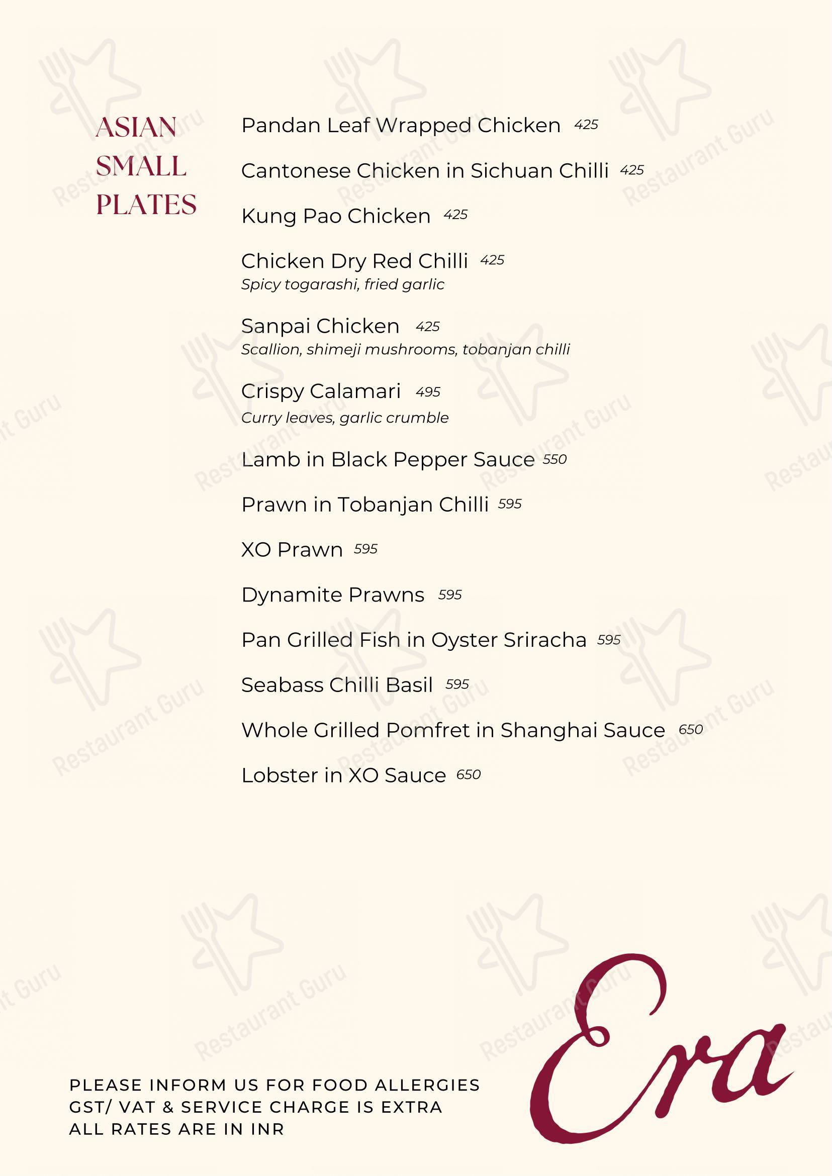 Menu bar for Era in Mumbai