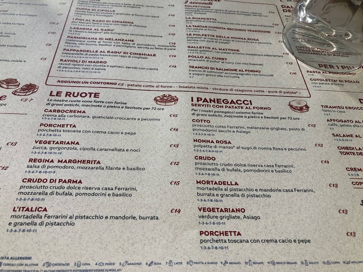 Menu di Eroica Caffè Padova 
