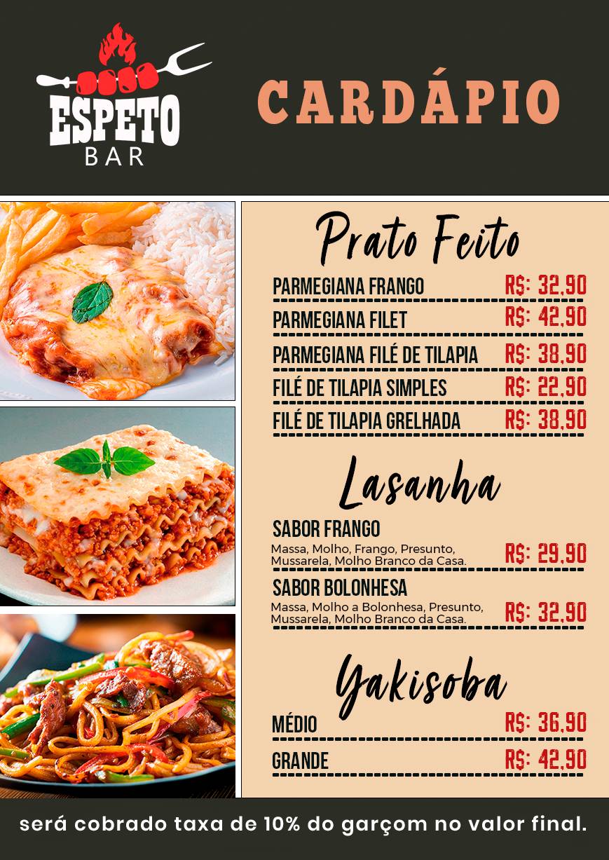 Espeto Bar cardápio