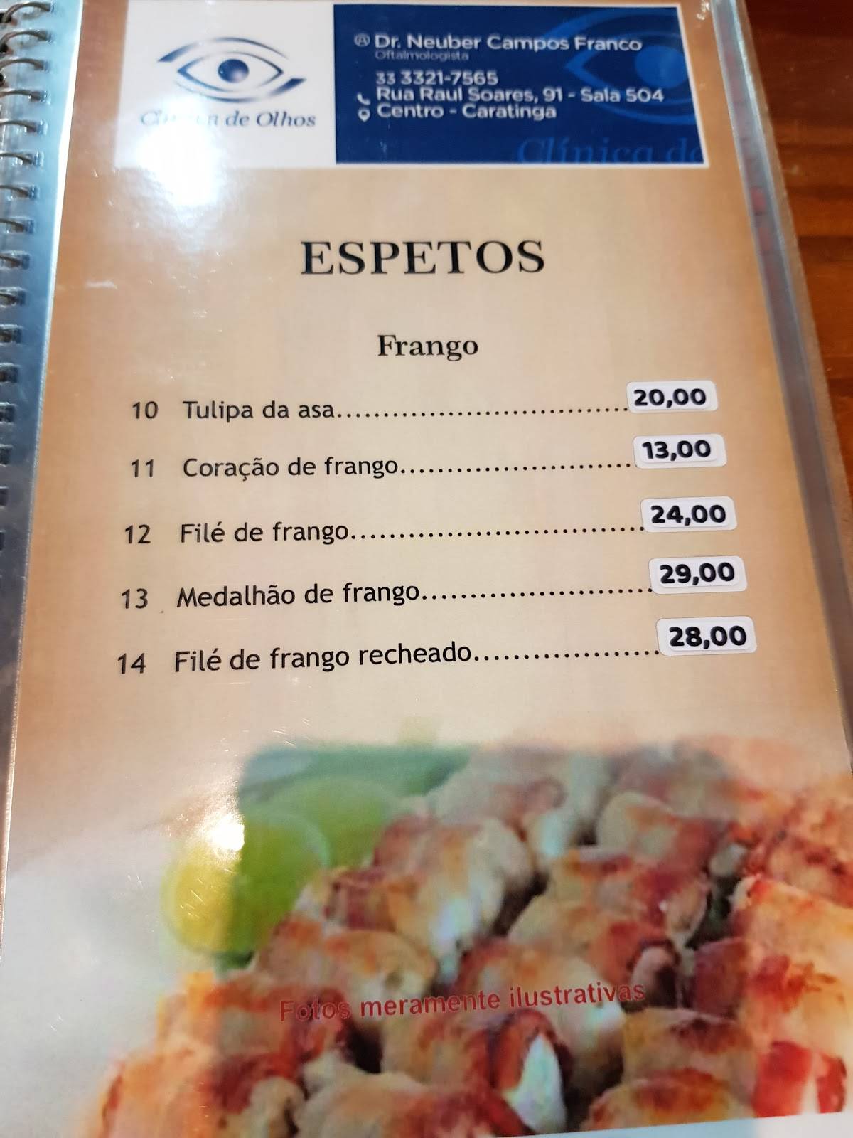 Espeto Grill cardápio