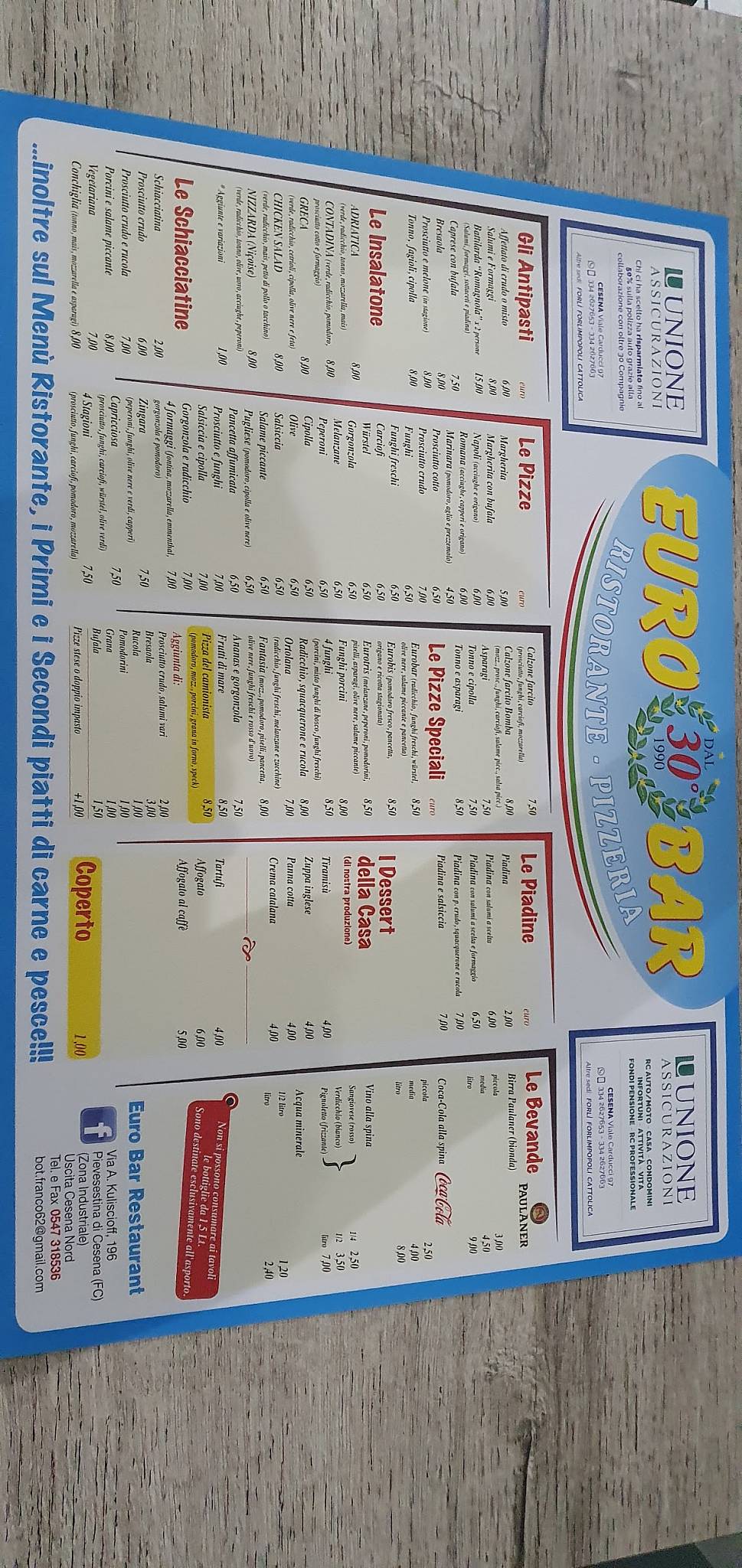 Menu di Eurobar Ristorante 
