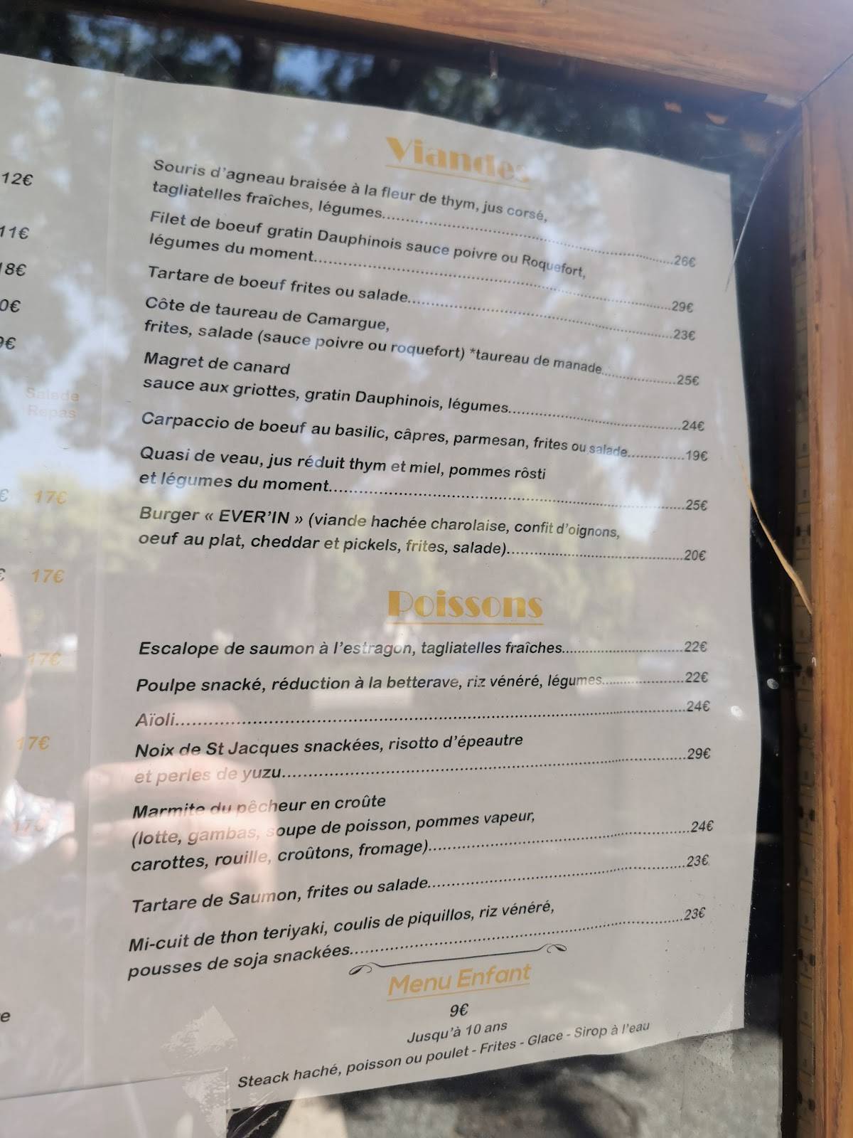 Menu de Ever'in