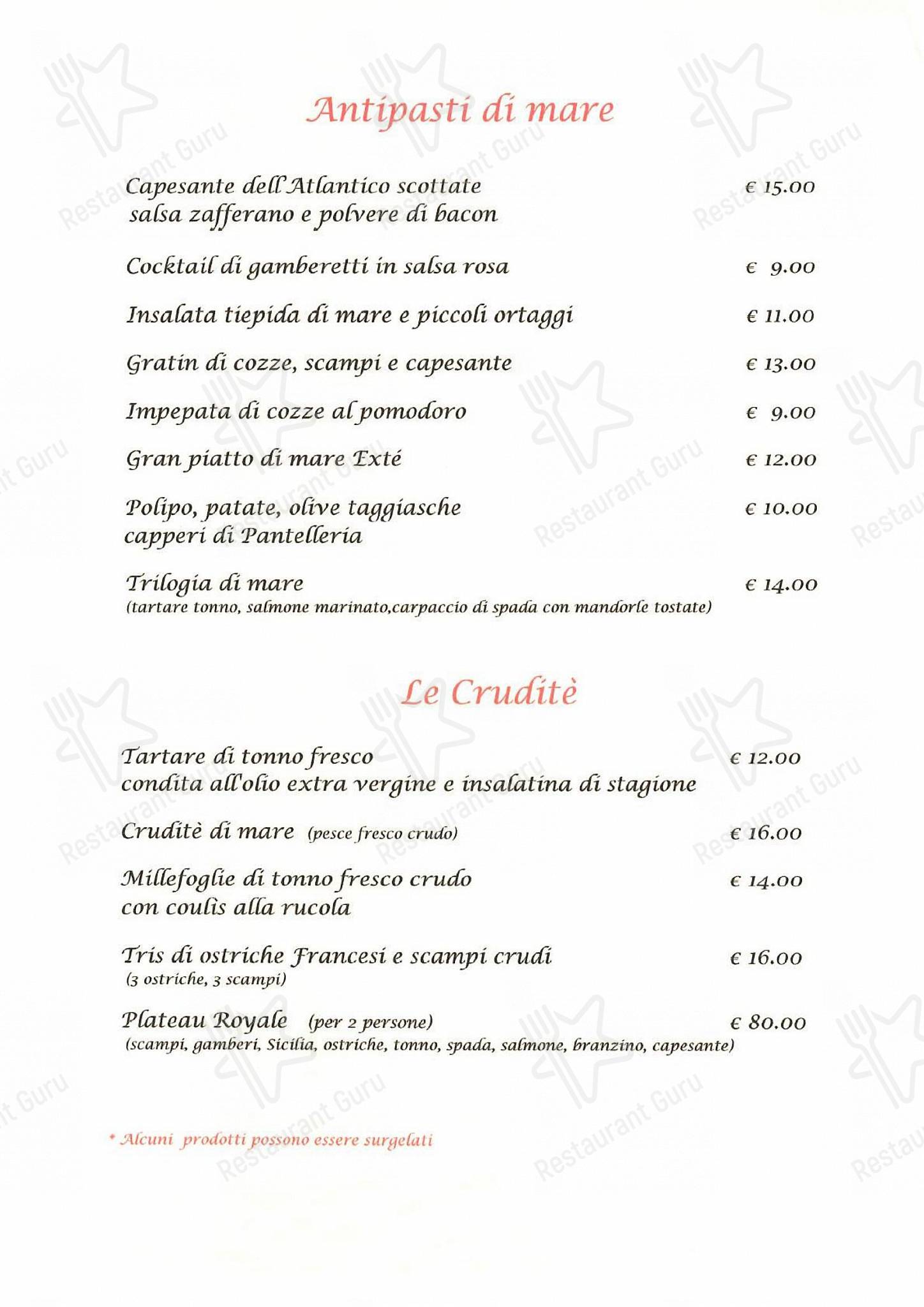Wine Menu per Extè ristorante