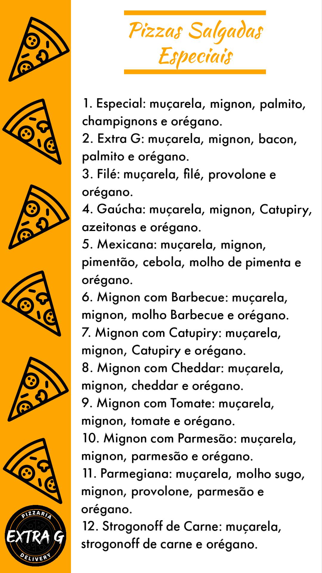 Pizzaria Extra G cardápio